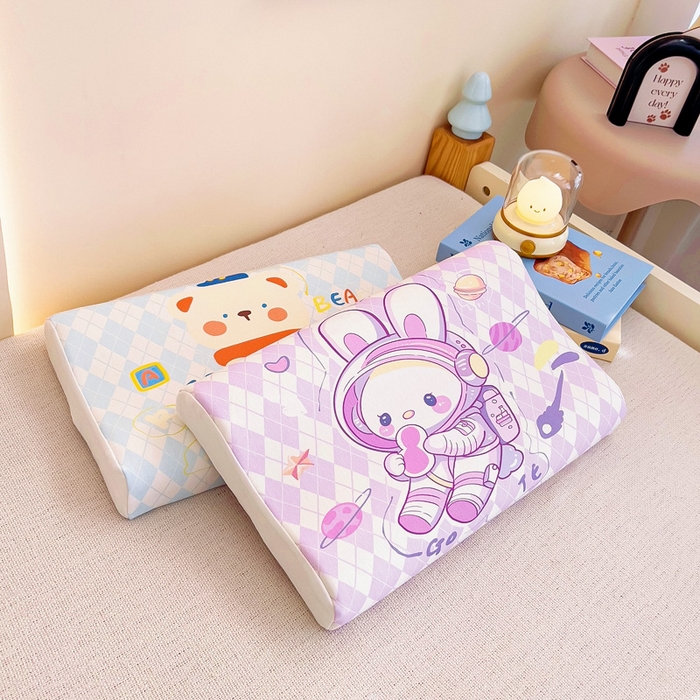 91家纺网 家纺一手货源 找家纺 梵赫 2025新款全棉A类儿童针织棉记忆枕（可拆卸） 太空兔兔 30*50  含芯