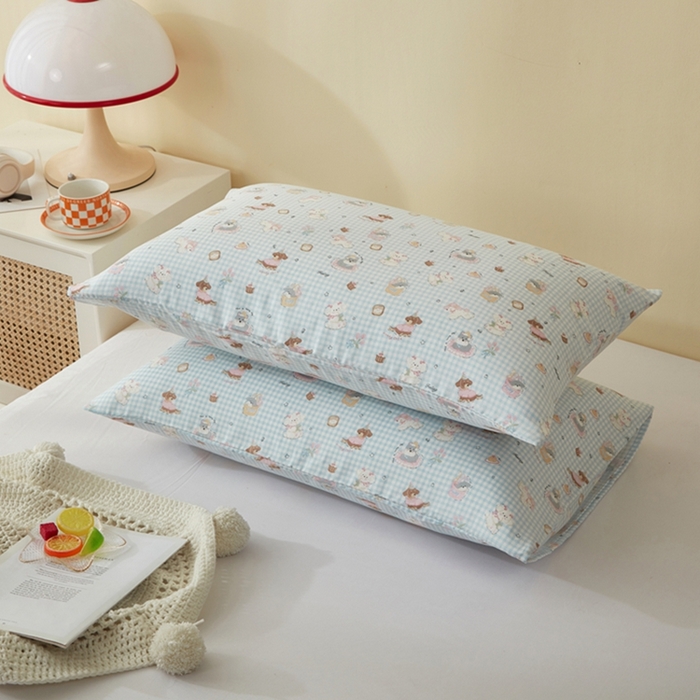 91家纺网 家纺一手货源 找家纺 2025款A类母婴级全棉双层纱枕套_4032 可爱贝贝