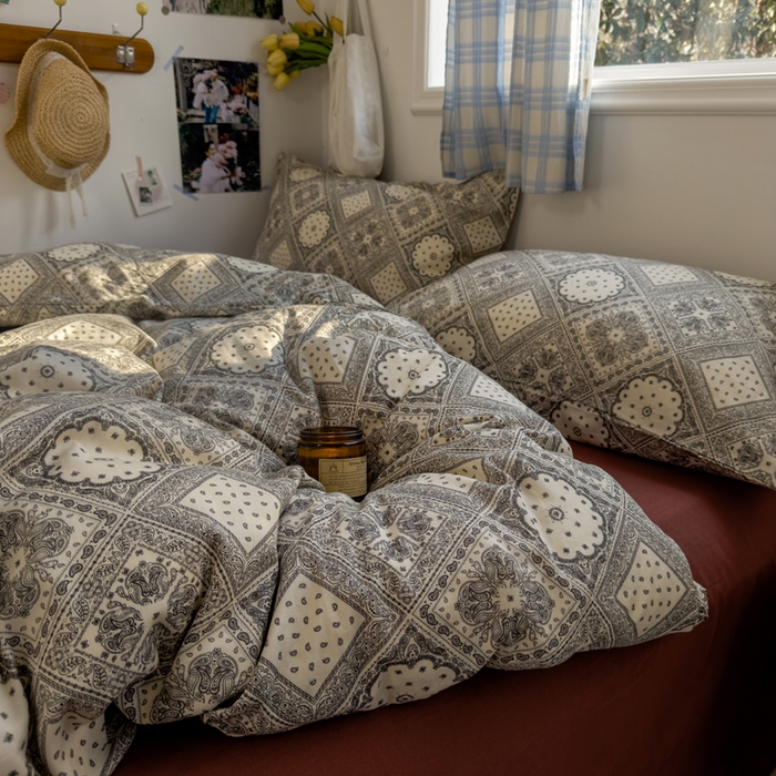 91家纺网 家纺一手货源 找家纺 塔塔家居  2025新款全棉纯棉双层纱被套单品单被套被套单件 南岛日记