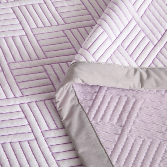 91家纺网 家纺一手货源 找家纺 2025新款韩国外贸爆款加厚PE中分子凉感豆豆软席 时空紫-床席款