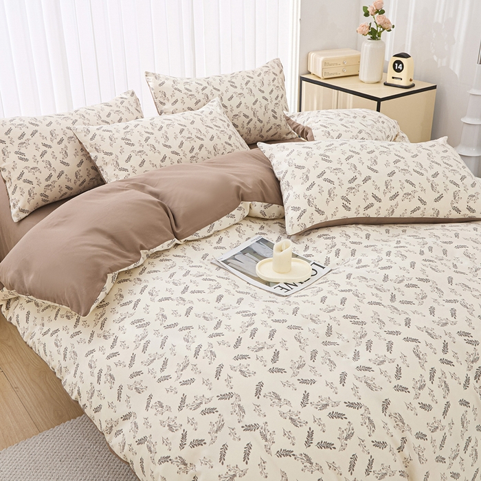 91家纺网 家纺一手货源 找家纺 蕾诺家纺 2025新款直播新款A类有氧提花云纱棉圆角吊边工艺四件套学生三件套 如约