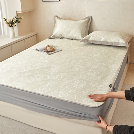 91家纺网 家纺一手货源 找家纺 （总）木希2025春夏新款可水洗冰丝席花漾数码印花花卉系列