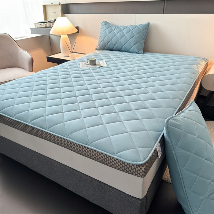 91家纺网 家纺一手货源 找家纺 优眠坊 2025新款全棉夹棉枕套-格调 格调-雾霾蓝