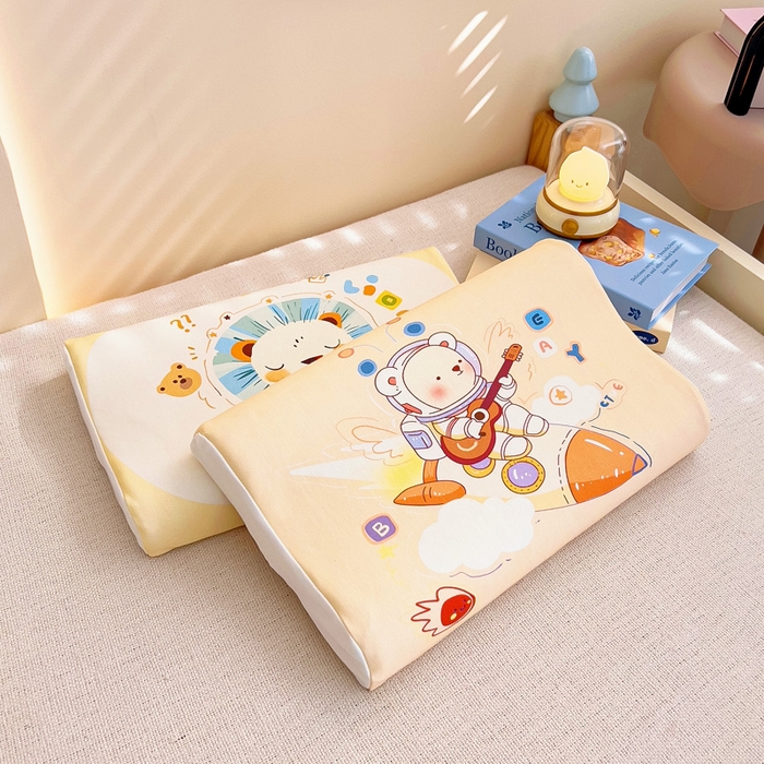 91家纺网 家纺一手货源 找家纺 梵赫 2025新款全棉A类儿童针织棉记忆枕（可拆卸） 星际熊 单枕套