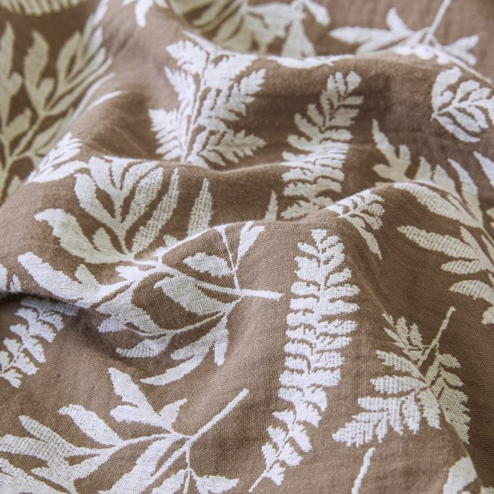 91家纺网 家纺一手货源 找家纺 2025新款全棉色织双层纱纽扣款四件套 扶苏-浅咖