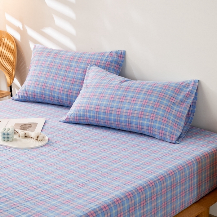 91家纺网 家纺一手货源 找家纺 2025新款A类色织水洗棉单被套 芳华兰