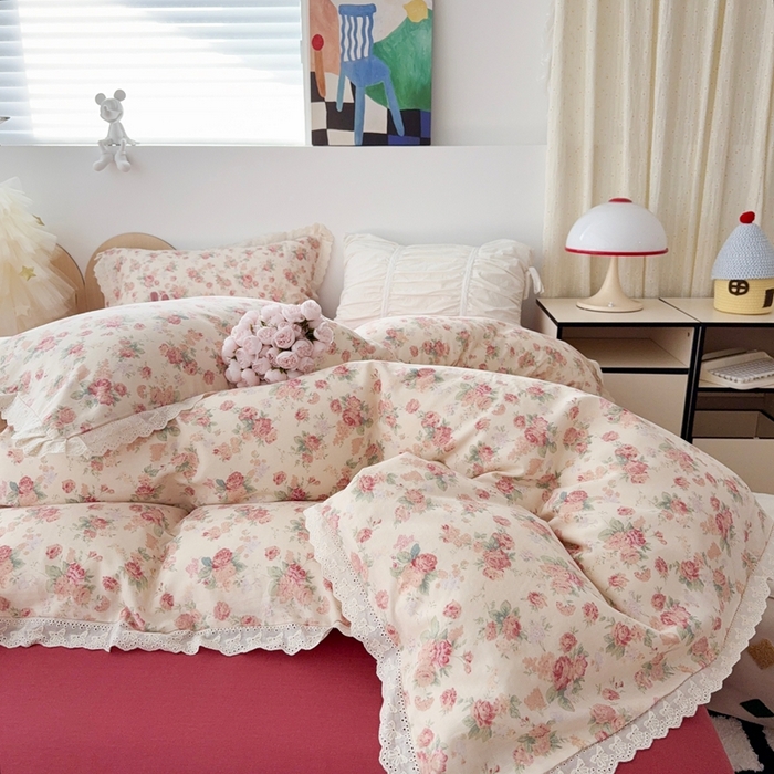 91家纺网 家纺一手货源 找家纺 于果 2025新款全棉双层纱花边款 蒂芙娜