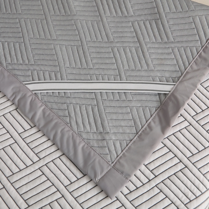 91家纺网 家纺一手货源 找家纺 2025新款韩国外贸爆款加厚PE中分子凉感豆豆软席 时空灰-床席款