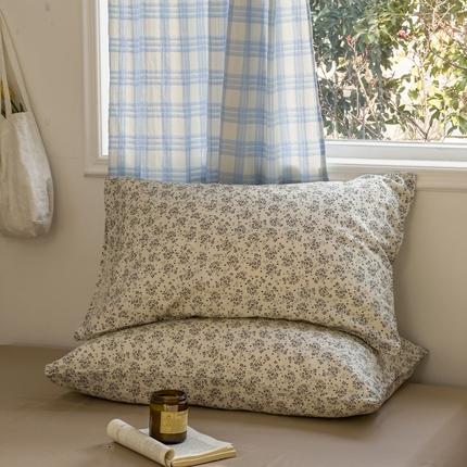 91家纺网 家纺一手货源 找家纺 塔塔家居   2025新款全棉纯棉双层纱枕套单品单枕套枕套单件 素予