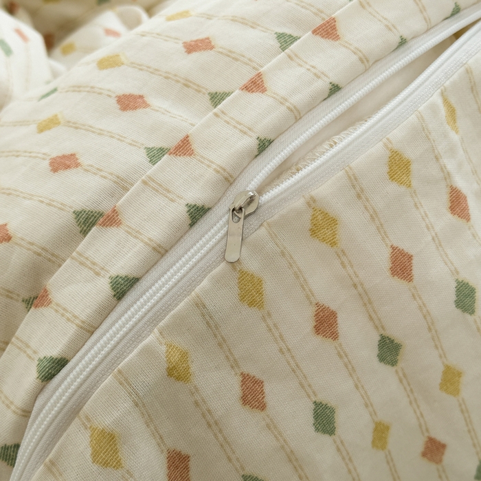 91家纺网 家纺一手货源 找家纺 塔塔家居  2025新款全棉纯棉双层纱被套单品单被套被套单件 简约格