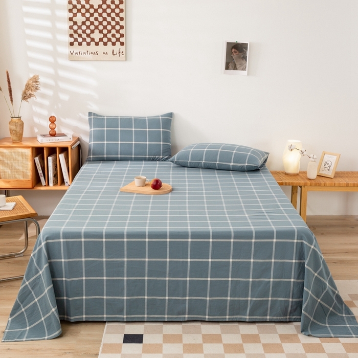 91家纺网 家纺一手货源 找家纺 2025新款A类色织水洗棉单被套 柏拉图兰