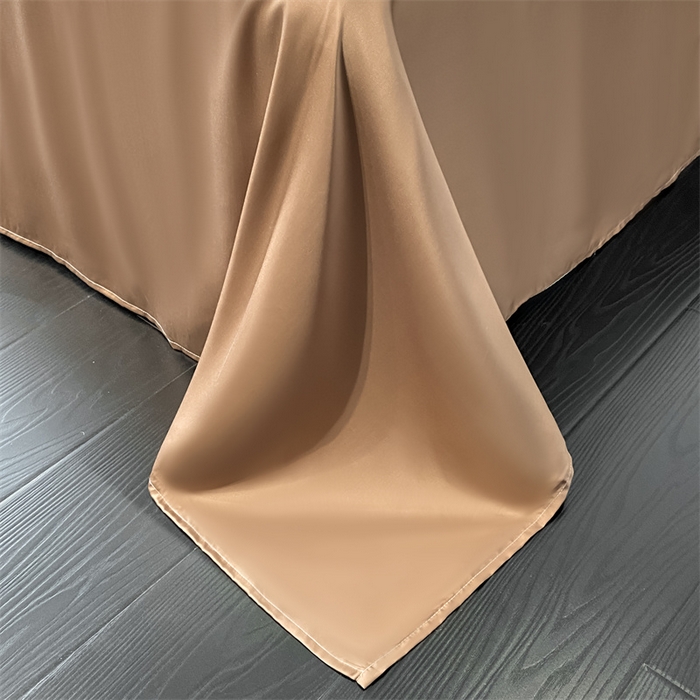 91家纺网 家纺一手货源 找家纺 本制 2025新款水洗真丝印花夏被夏凉被空调被 暮色织语+摩卡棕