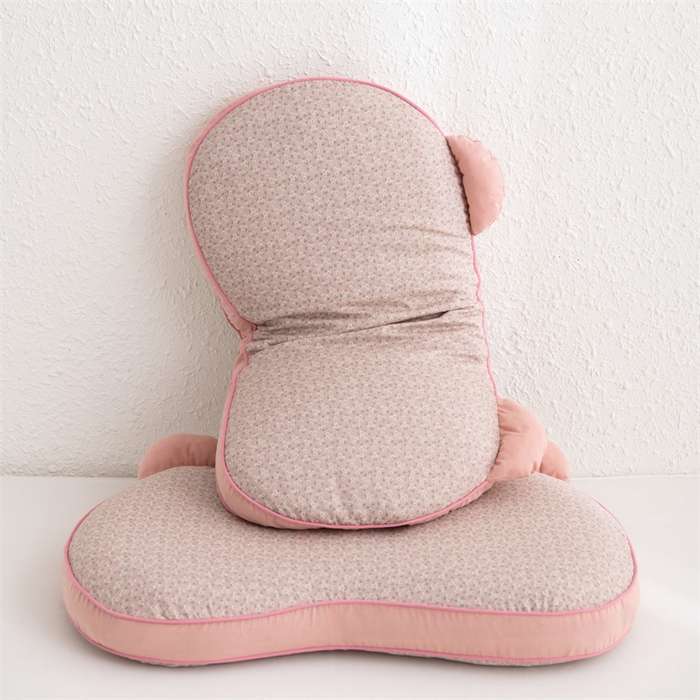 91家纺网 家纺一手货源 找家纺 大熊枕芯 2025新款熊猫全棉碎花荞麦枕 熊猫荞麦枕-粉