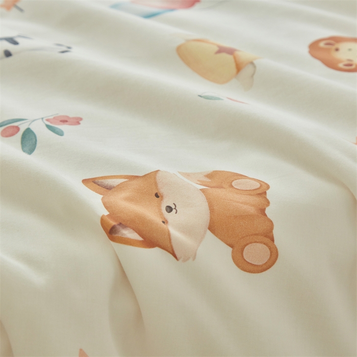 91家纺网 家纺一手货源 找家纺 艾佳宝贝 2025A类儿童全棉多功能单被套可拆式夏被四季被子 萌趣动物园