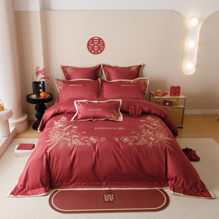 慕晨2025新款50s澳棉全棉婚庆四件套控价卷后398元起 花好月圆