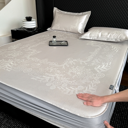 91家纺网 家纺一手货源 找家纺 （总）本希2025春夏新款可水洗冰丝席花漾数码印花法式系列