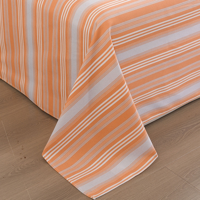 91家纺网 家纺一手货源 找家纺 红日子纺织品 2025新款艾草老粗布床单印花凉席三件套 条纹控-粉