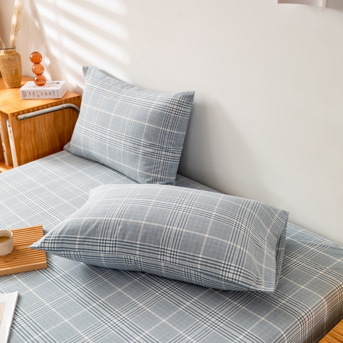 91家纺网 家纺一手货源 找家纺 2025新款A类色织水洗棉单被套 柏林兰