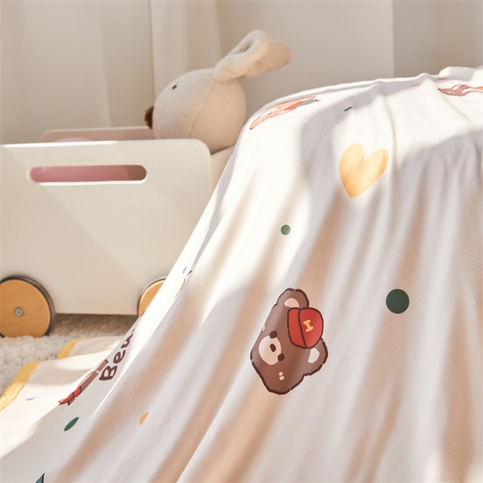 91家纺网 家纺一手货源 找家纺 （总）艾佳宝贝 2025新款A类针织豆豆儿童多功能宿舍午睡安抚盖毯