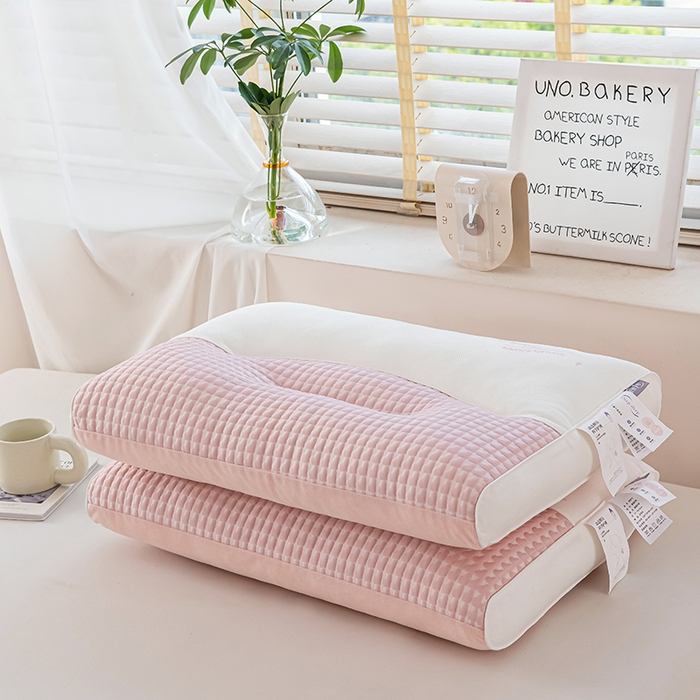 91家纺网 家纺一手货源 找家纺 大熊枕芯 2025新款安颈1号冰豆豆枕芯 安颈1号-粉