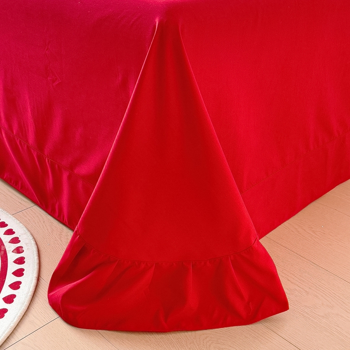 91家纺网 家纺一手货源 找家纺 2025新款100支150克双面长绒棉婚庆绣花四件套 龙凤九天