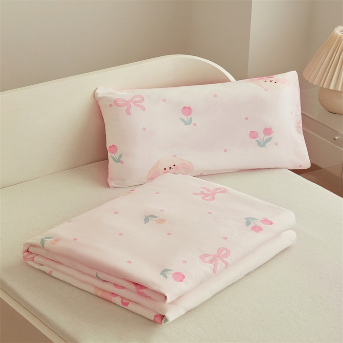 91家纺网 家纺一手货源 找家纺 艾佳宝贝 2025A类儿童全棉多功能单被套可拆式夏被四季被子 小香兔