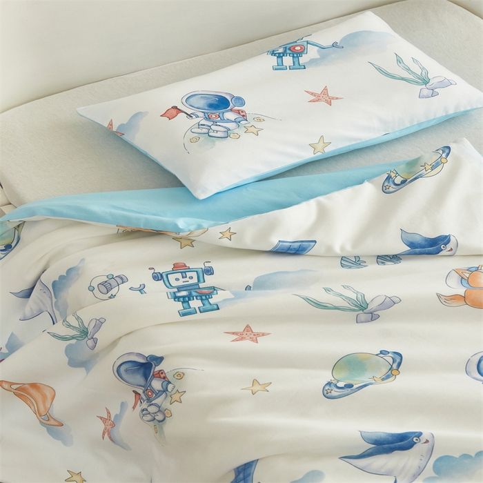 91家纺网 家纺一手货源 找家纺 艾佳宝贝 2025A类儿童全棉多功能单被套可拆式夏被四季被子 太空飞行