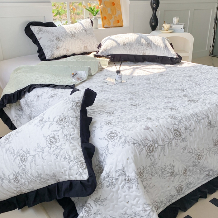 91家纺网 家纺一手货源 找家纺 佳品居 2025新款赫本风床盖四件套 赫本风-玫瑰花园