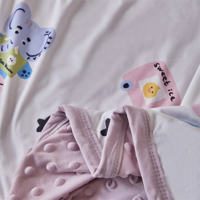 91家纺网 家纺一手货源 找家纺 艾佳宝贝 2025新款A类针织豆豆儿童多功能宿舍午睡安抚盖毯 长鼻子大象-盖毯