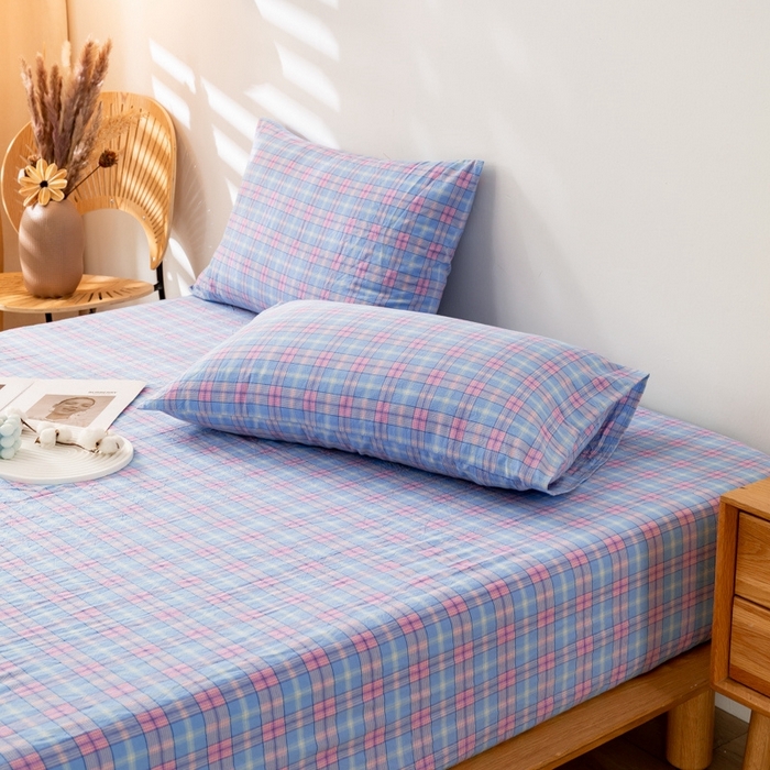 91家纺网 家纺一手货源 找家纺 2025新款A类色织水洗棉单被套 芳华兰