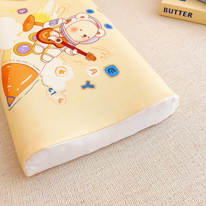 91家纺网 家纺一手货源 找家纺 梵赫 2025新款全棉A类儿童针织棉记忆枕（可拆卸） 星际熊 单枕套