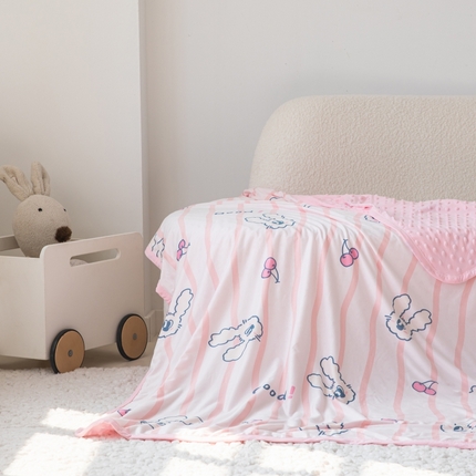 91家纺网 家纺一手货源 找家纺 （总）艾佳宝贝 2025新款A类针织豆豆儿童多功能宿舍午睡安抚盖毯