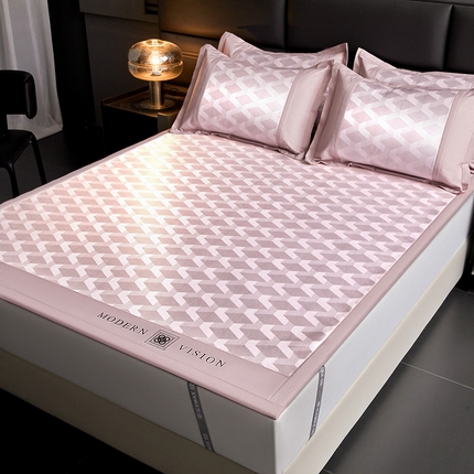 全季家居 2025新款5A抗菌3D立体冰柔凉感冰丝席 菱形-淡粉 床席款