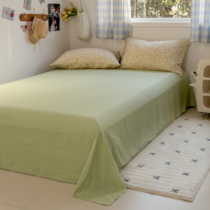 91家纺网 家纺一手货源 找家纺 塔塔家居  2025新款全棉纯棉双层纱四件套 茉香