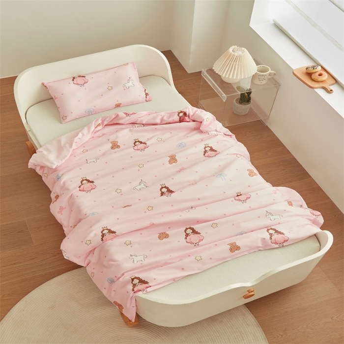 91家纺网 家纺一手货源 找家纺 艾佳宝贝 2025A类儿童全棉多功能单被套可拆式夏被四季被子 甜甜小公主