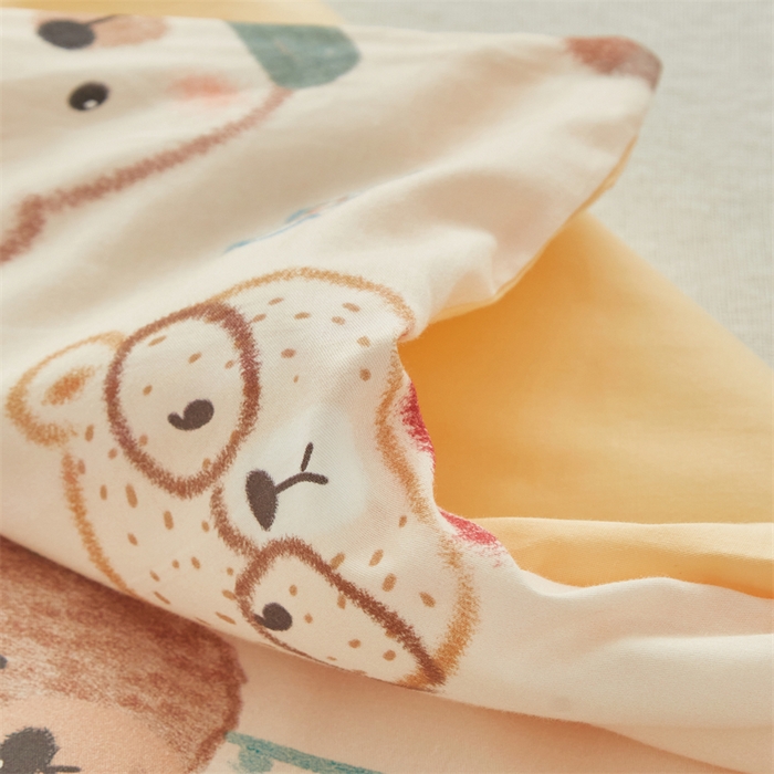 91家纺网 家纺一手货源 找家纺 艾佳宝贝 2025A类儿童全棉多功能单被套可拆式夏被四季被子 憨憨萌熊