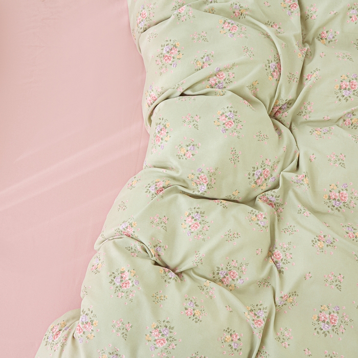 91家纺网 家纺一手货源 找家纺 蕾诺家纺 2025新款直播新款A类有氧提花云纱棉圆角吊边工艺四件套学生三件套 晴天