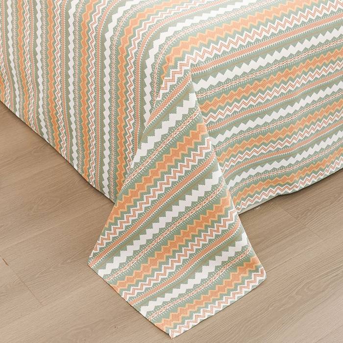 91家纺网 家纺一手货源 找家纺 红日子纺织品 2025新款艾草老粗布床单印花凉席三件套 简爱