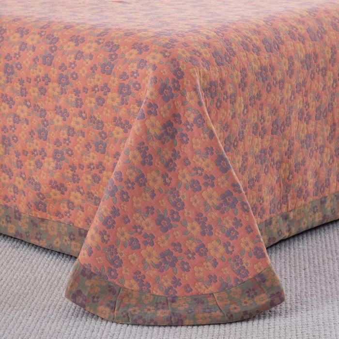 91家纺网 家纺一手货源 找家纺 2025新款全棉色织双层纱纽扣款四件套  清新之歌-粉