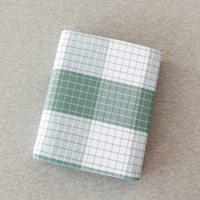 91家纺网 家纺一手货源 找家纺 居美良品 2025新款A类传统非遗手工粗布凉席三件套100%全棉色织床单 素雅- 绿格