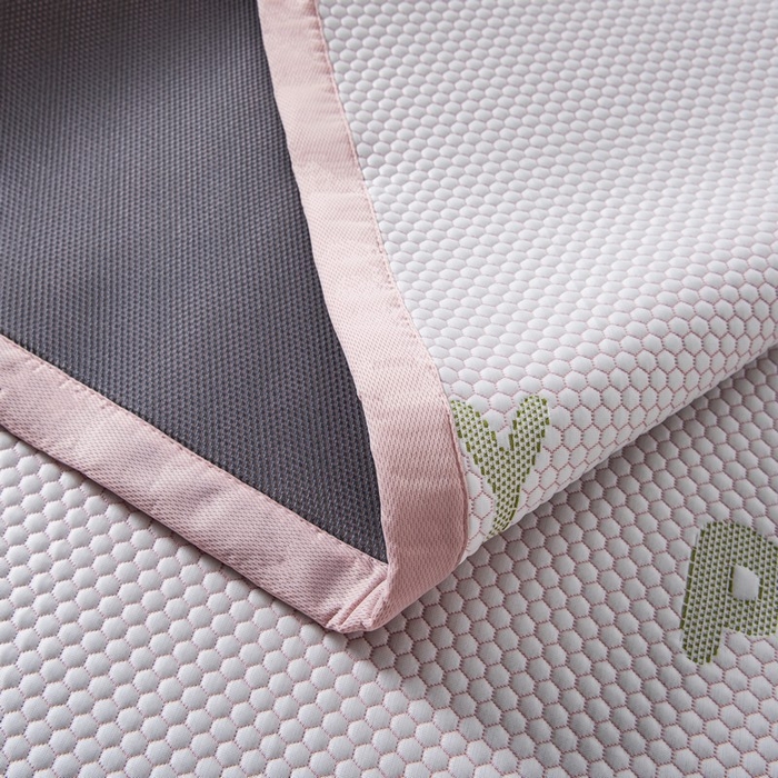 91家纺网 家纺一手货源 找家纺 尚品凤凰 2025新款凉感豆豆席提花三件套 玉桂狗-粉