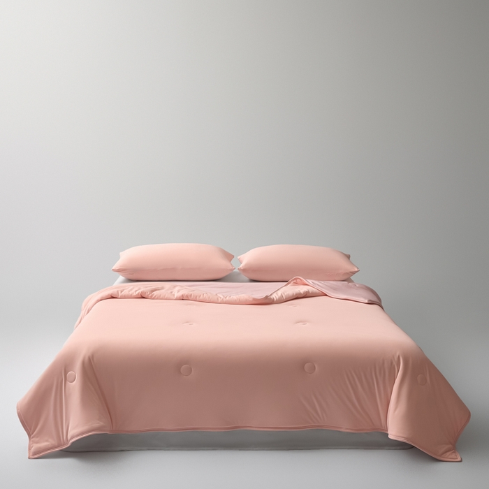 91家纺网 家纺一手货源 找家纺 欧邦 2025春夏新款Pro+深睡双面用锦纶夏被空调被 仲夏粉