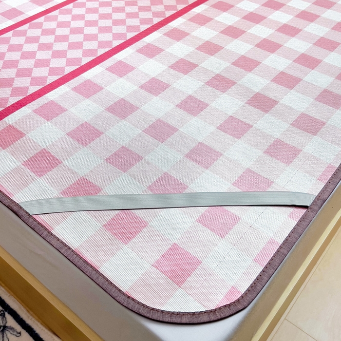 91家纺网 家纺一手货源 找家纺 梵赫 2025新款夏季成人凉感藤席凉席 简约-粉格