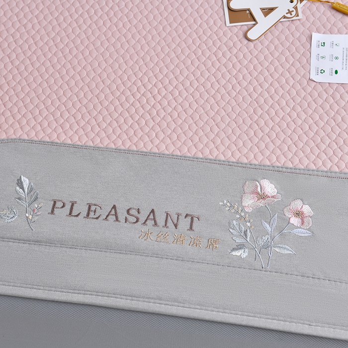 91家纺网 家纺一手货源 找家纺 小牛席业 2025新款3D按摩-鲜花清凉豆豆席系列（床笠款） 粉色