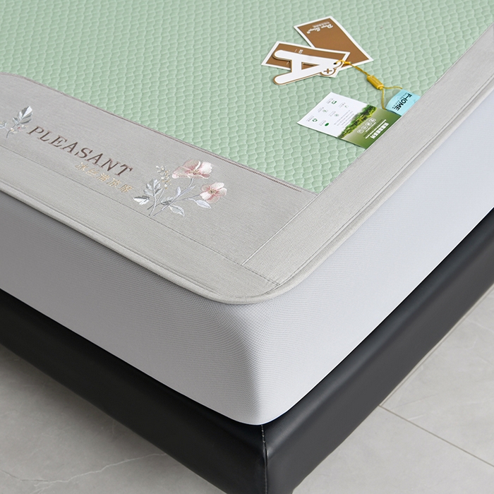 91家纺网 家纺一手货源 找家纺 小牛席业 2025新款3D按摩-鲜花清凉豆豆席系列（床笠款） 绿色