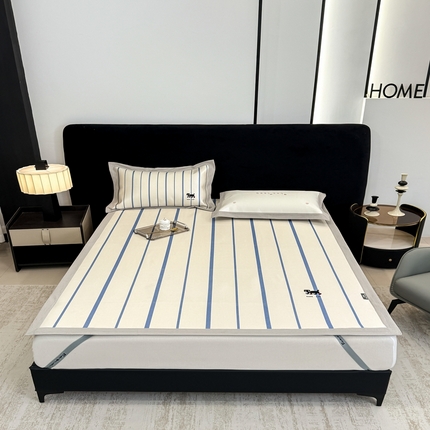 木希2025春夏新款可水洗冰丝席幻彩刺绣平席系列-场景二 臭美小猫咪