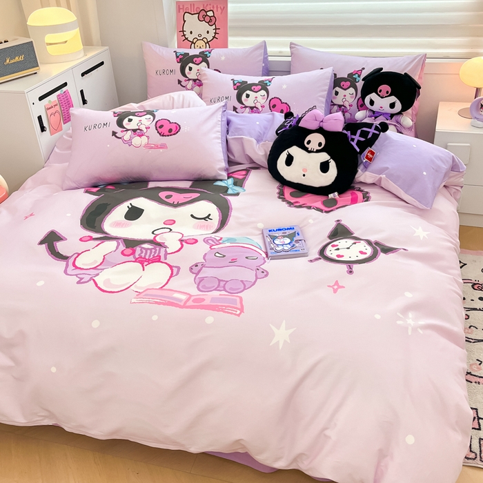 91家纺网 家纺一手货源 找家纺 暮思家居 2025新款正版授权三丽鸥大阪全棉数码印花纯棉四件套系列-第三批(专版花型) 大版-学霸库洛米