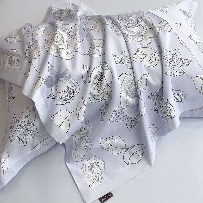 91家纺网 家纺一手货源 找家纺 2025新款夏季热款A类母婴级数码印花全棉四件套高端纯棉被套长绒棉床单床笠床上用品 沐熙-蓝