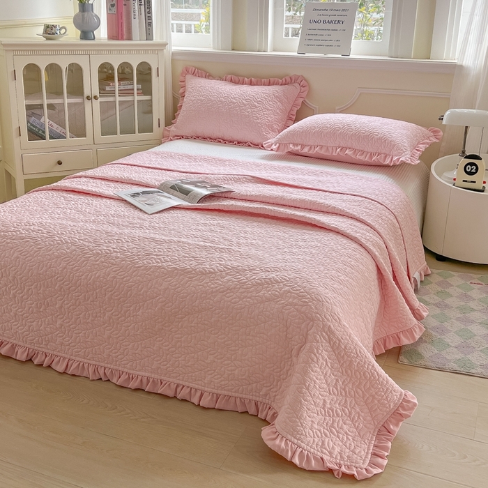 91家纺网 家纺一手货源 找家纺 乐卧家居 2026新款春夏轻氧自然系韩式透气薄款夏被空调被子-曼尼 曼尼-粉色