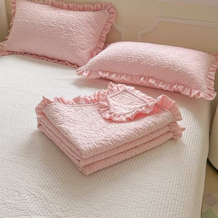 91家纺网 家纺一手货源 找家纺 乐卧家居 2026新款春夏轻氧自然系韩式透气薄款夏被空调被子-曼尼 曼尼-粉色